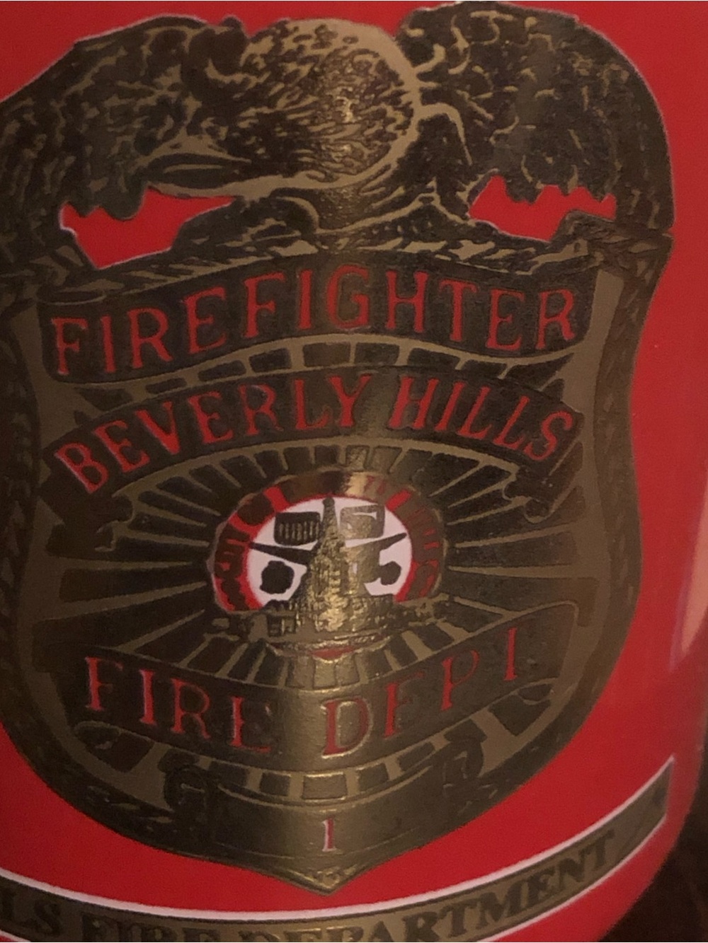 New Beverly Hills Firefighter Shield Red Mug